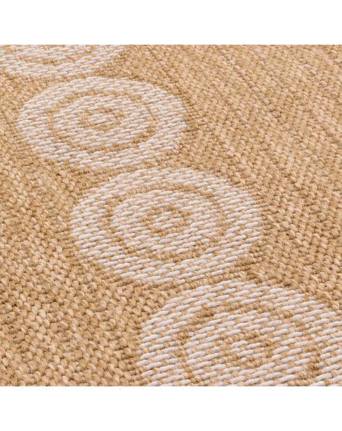 Tapis aspect Jute Naturel blanc - D.120 cm