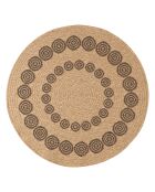 Tapis aspect Jute Naturel noir - D.80 cm