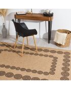 Tapis aspect Jute Naturel noir - D.120 cm