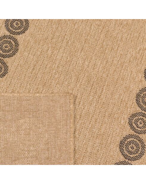 Tapis aspect Jute Naturel noir - D.120 cm