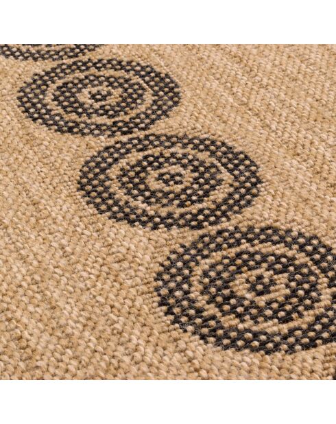 Tapis aspect Jute Naturel noir - D.120 cm