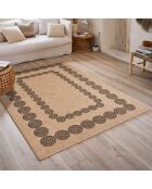 Tapis aspect Jute Naturel noir - D.120 cm