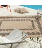 Tapis aspect Jute Naturel noir - D.120 cm