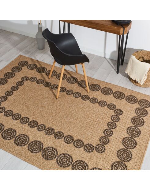 Tapis aspect Jute Naturel noir - 200x290 cm