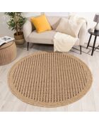 Tapis aspect Jute Naturel marron - D.120 cm