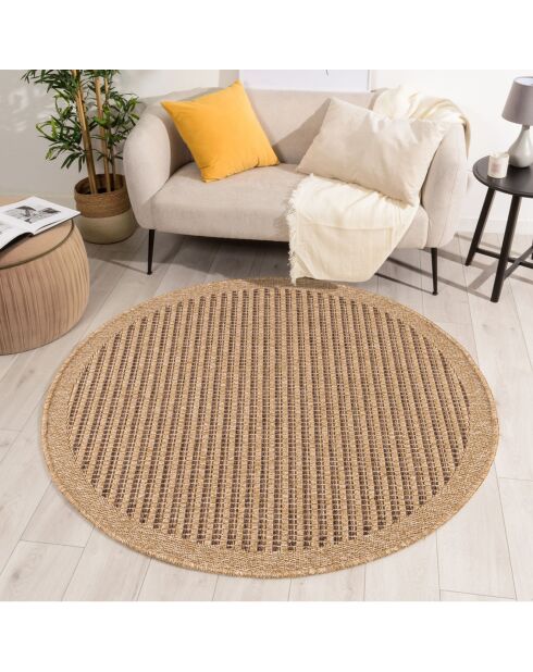 Tapis aspect Jute Naturel marron - D.120 cm