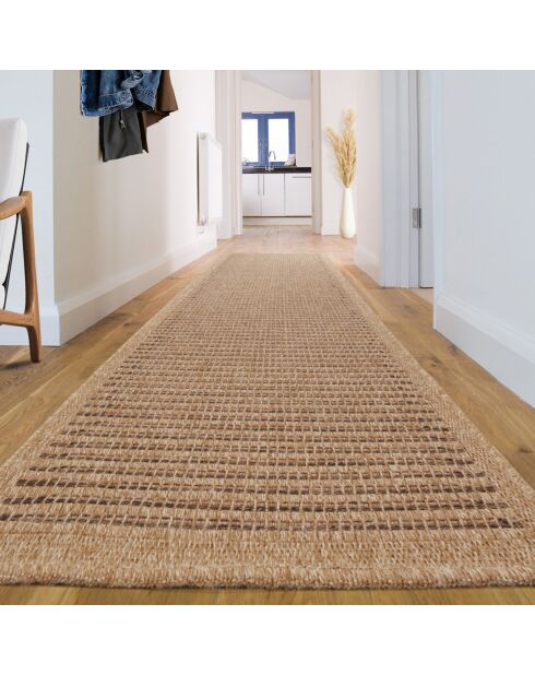 Tapis aspect Jute Naturel marron - 80x300 cm