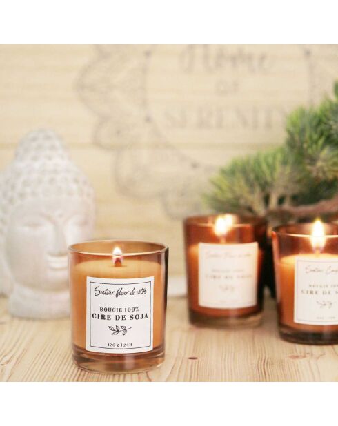 Bougie parfumée fleur de coton - 1 mèche 24h