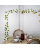 Ghirlanda LED marrone con sfere in rattan - 156 cm