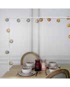 Ghirlanda LED marrone con sfere in rattan - 156 cm