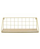 Étagère rectangle dorée - 44.5x15.5x15.5 cm