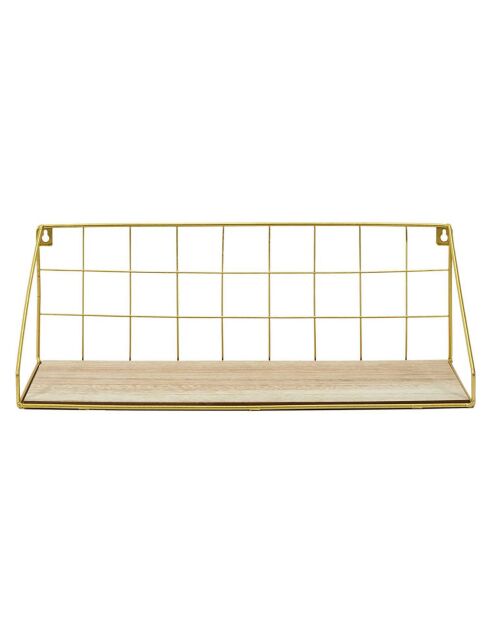 Étagère rectangle dorée - 44.5x15.5x15.5 cm