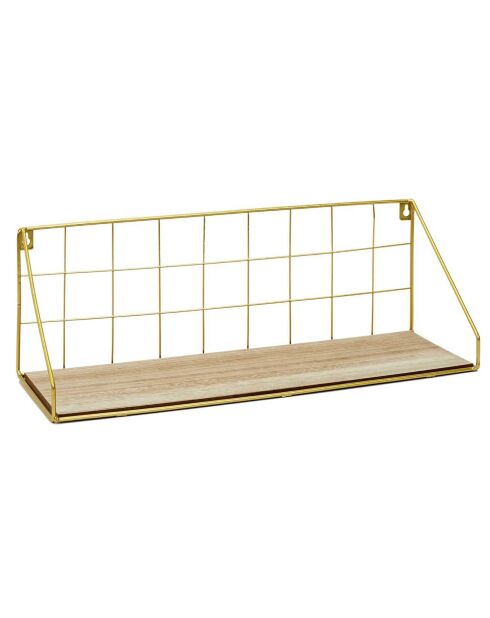 Étagère rectangle dorée - 44.5x15.5x15.5 cm