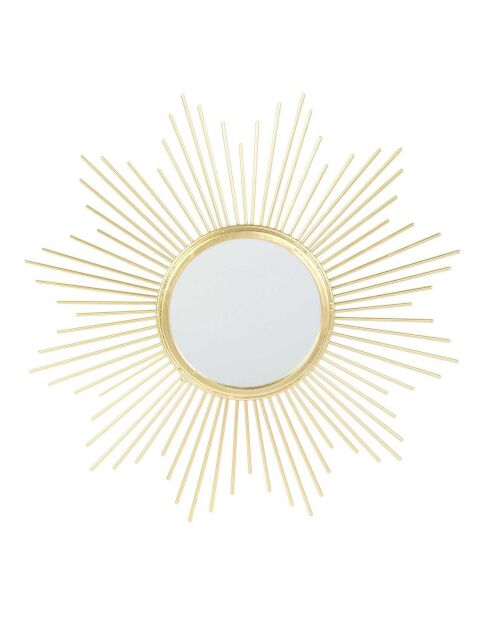 Miroir soleil doré - 33x33 cm