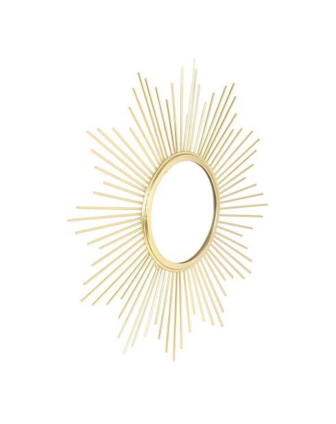 Miroir soleil doré - 33x33 cm