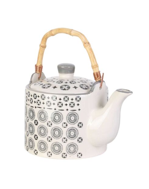 Théière Mirage noir/blanc - 85 cl