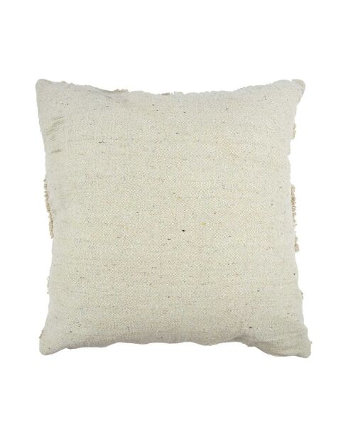 Coussin ethnique relief losange beige - 40x40 cm