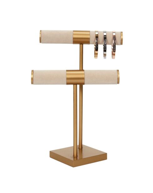 Porte-bijoux double beige - 21x29.5x14 cm