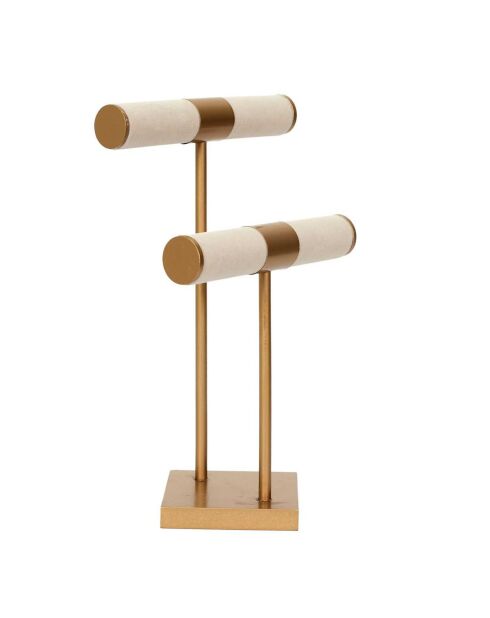 Porte-bijoux double beige - 21x29.5x14 cm