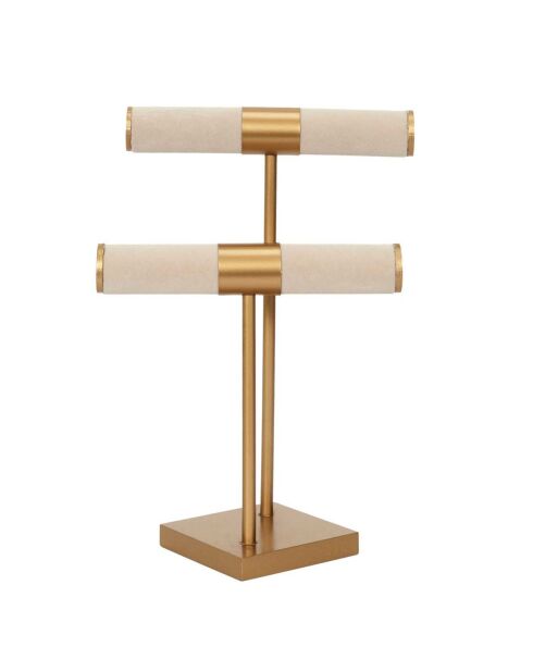 Porte-bijoux double beige - 21x29.5x14 cm