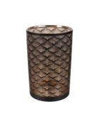 Vase Aster noir/cuivre - 12x20x12 cm