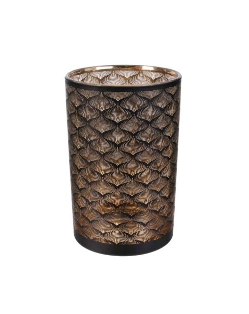 Vase Aster noir/cuivre - 12x20x12 cm