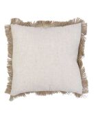 Coussin Raphia déhoussable noir/beige - 40x40 cm