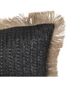 Coussin Raphia déhoussable noir/beige - 40x40 cm