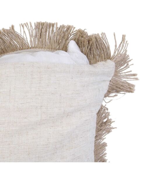 Coussin Raphia déhoussable noir/beige - 40x40 cm