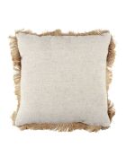 Coussin Raphia déhoussable beige/dore - 40x40 cm