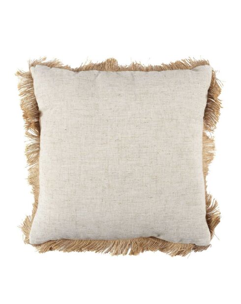 Coussin Raphia déhoussable beige/dore - 40x40 cm
