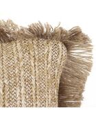Coussin Raphia déhoussable beige/dore - 40x40 cm