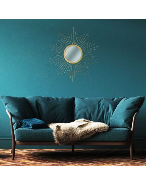 Miroir soleil doré - D.66 cm