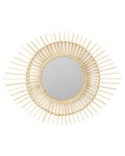 Miroir rotin ovale bois - 58x45 cm