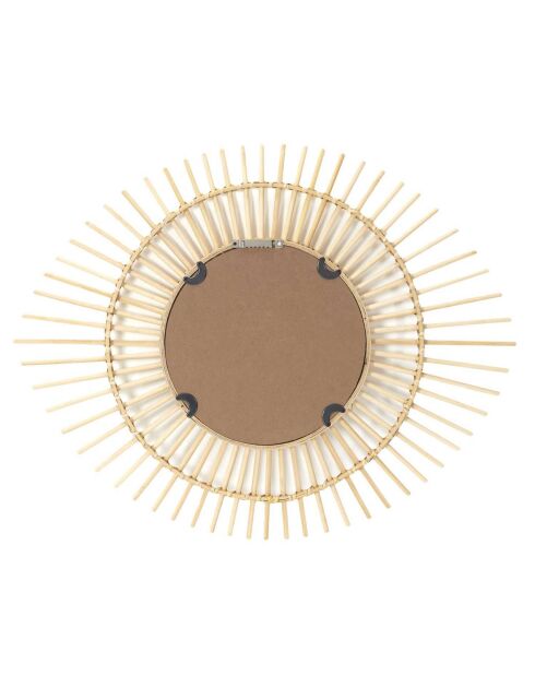 Miroir rotin ovale bois - 58x45 cm