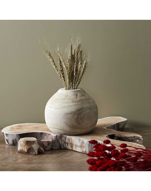 Vase rond Bancoulier natural - 19.3x15.6x19.3 cm