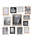 Marco para 12 fotos beige/negro/beige - 22,5 x 27,5 cm