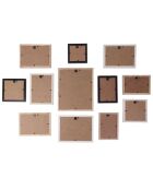 Marco para 12 fotos beige/negro/beige - 22,5 x 27,5 cm