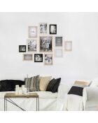 Marco para 12 fotos beige/negro/beige - 22,5 x 27,5 cm