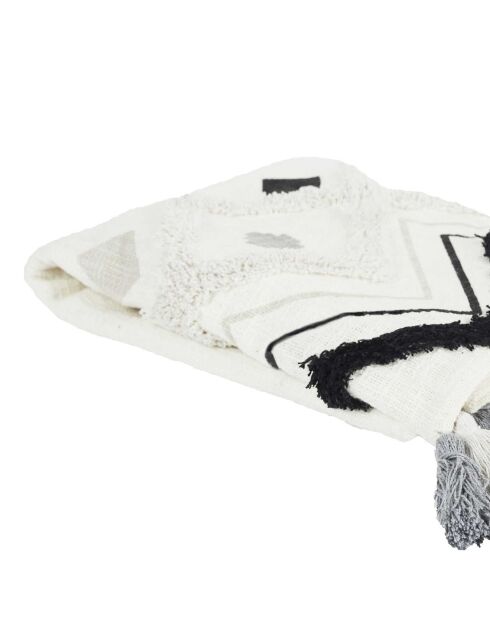 Ethnic Tufte Sofaüberwurf, 130 x 170 cm, beige