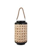 Lanterne tressée beige - 21x38.5x21 cm
