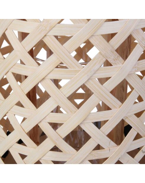 farol tejido beige - 21x38,5x21 cm