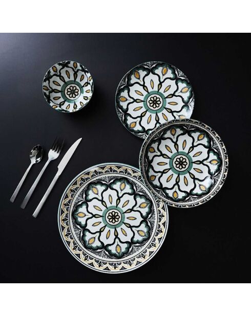 6 Coupelles mandala vertes - D.15.5 cm