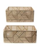 Panier metal ajouré doré - 25x12x17 cm