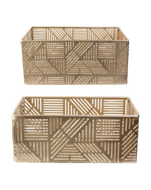 Panier metal ajouré doré - 25x12x17 cm