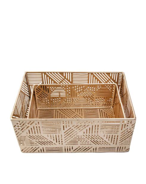 Panier metal ajouré doré - 25x12x17 cm