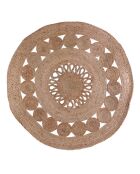 Tapis rond jute ajouré beige - D.90 cm