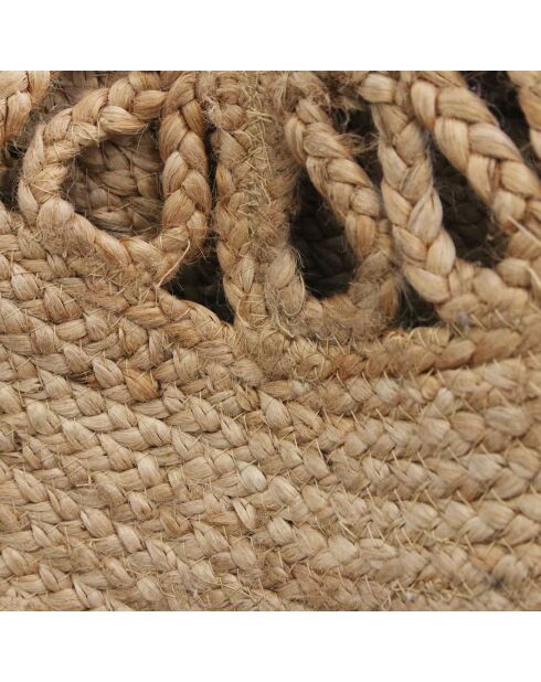 Tapis rond jute ajouré beige - D.90 cm