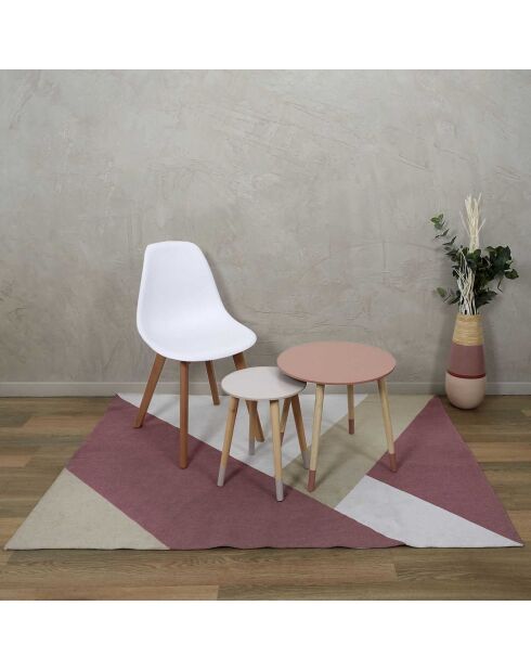 Tapis nude géometrique beige/rose - 150x120 cm
