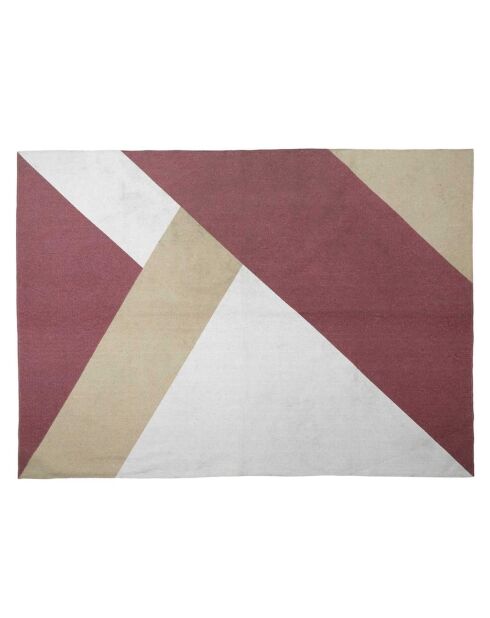 Tapis nude géometrique beige/rose - 150x120 cm